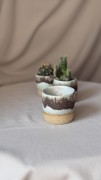 Doniczka handmade niebieska nakrapiana