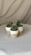 Garncarska doniczka handmade niebiesko-biała
