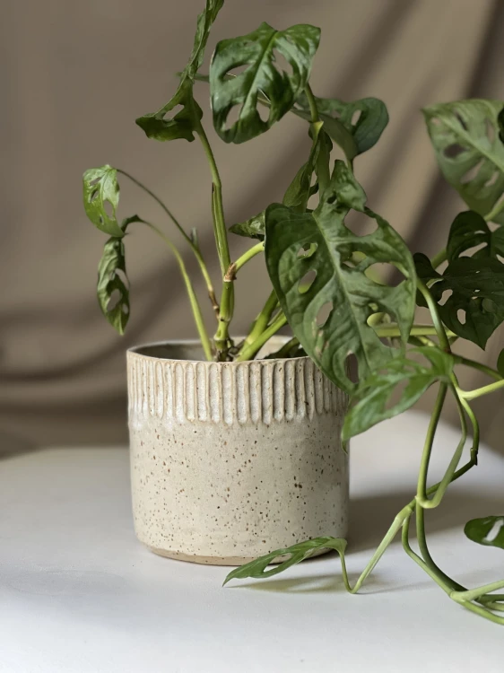 Beżowa osłonka ceramiczna w paski