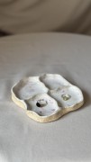 Taca ceramiczna handmade biało-różowa