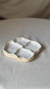 Taca ceramiczna handmade biało-różowa