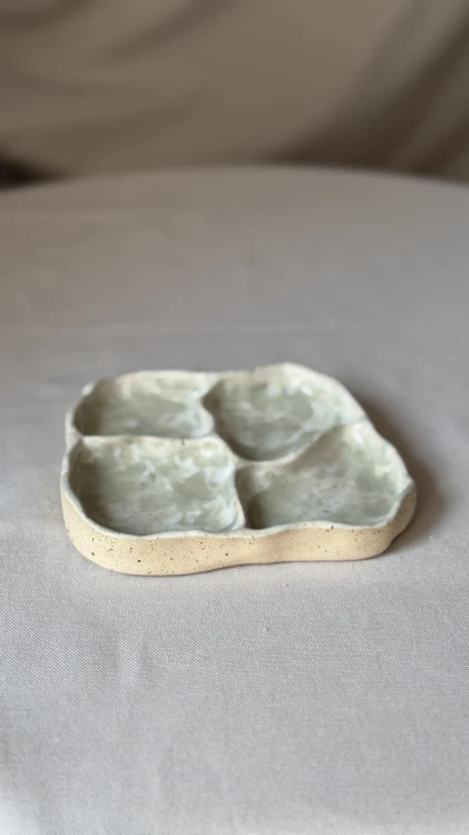 Ceramiczna taca z przegródkami handmade