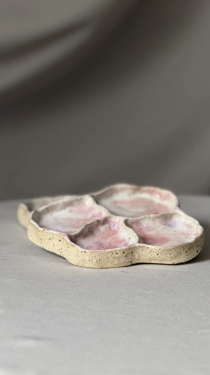 Ceramiczny organizer handmade ciepły róż