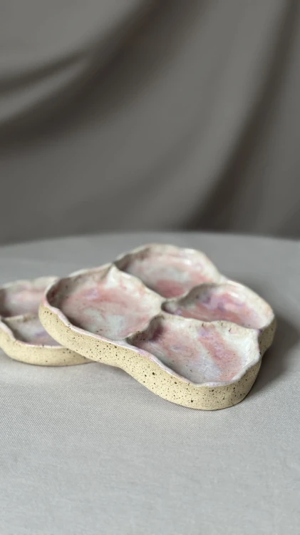 Ceramiczny organizer handmade ciepły róż